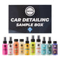 Car detailing sample box with various bottles from Infinity Wax on a white background